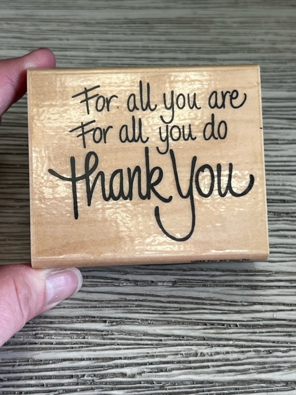 🆕 Natural Wood 'Thank You' Block Stamp